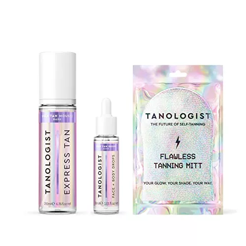 Tanologist Complete Kit - Hydrating Self Tanner with Flawless Finish, Vegan - Dark, 200ml