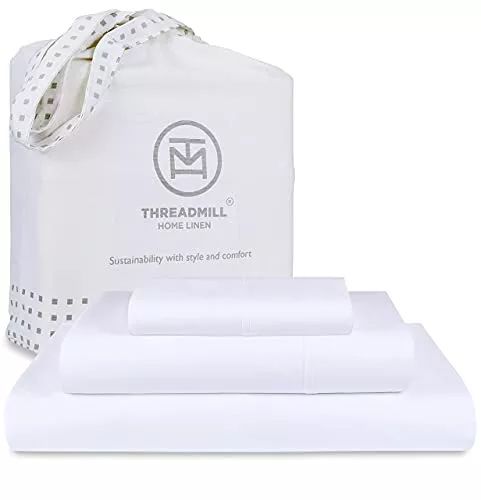 Threadmill 400 Thread Count Bed Sheet Set - Authentic Egyptian Cotton, Deep Pocket - 6 Pieces