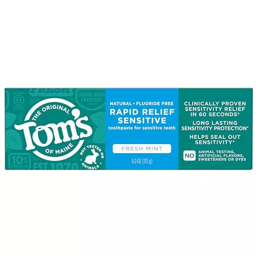 Tom's of Maine Toothpaste - Rapid Relief for Sensitivity, Naturally Derived Ingredients - 4 oz.