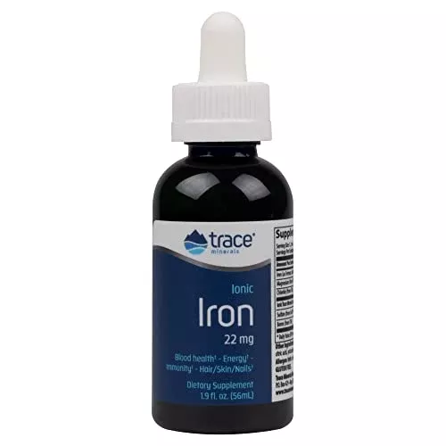Trace Minerals Liquid Ionic Iron Drops - Supports Energy, Immunity, Cognitive Function - 1.9 fl oz