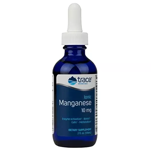 Trace Minerals Liquid Ionic Manganese - Supports Metabolism & Brain Function, Non-GMO - 2oz