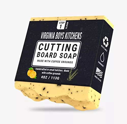 Virginia Boys Kitchen Cutting Board Soap - Gentle Clean, 100% Natural, Small Batch - 4oz