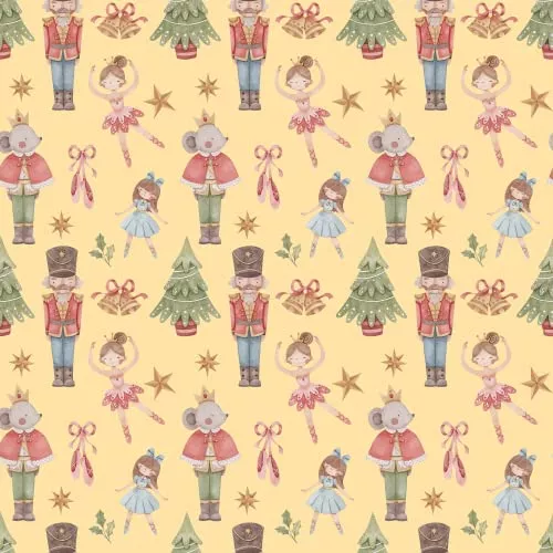 Waterleaf Paper Co. Dissolvable Gift Wrap - Nutcracker Design, Biodegradable - 18" x 47" Roll