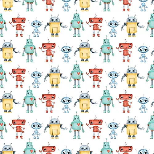 Waterleaf Paper Co. Dissolvable Gift Wrap - Unique Baby Robot Design, Compostable - 10 sq-ft