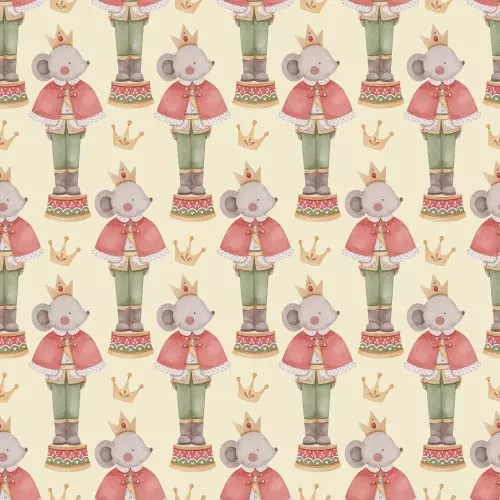 Waterleaf Paper Co. Gift Wrap - Dissolvable, Unique Nutcracker Mouse King Design - 48" L x 47" W