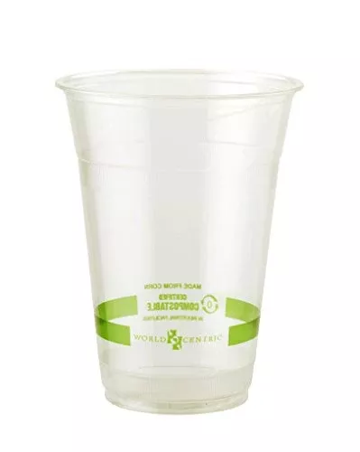 World Centric Compostable Cups - Ideal for Cold Beverages, 100% Compostable - 16oz, Pack of 1000