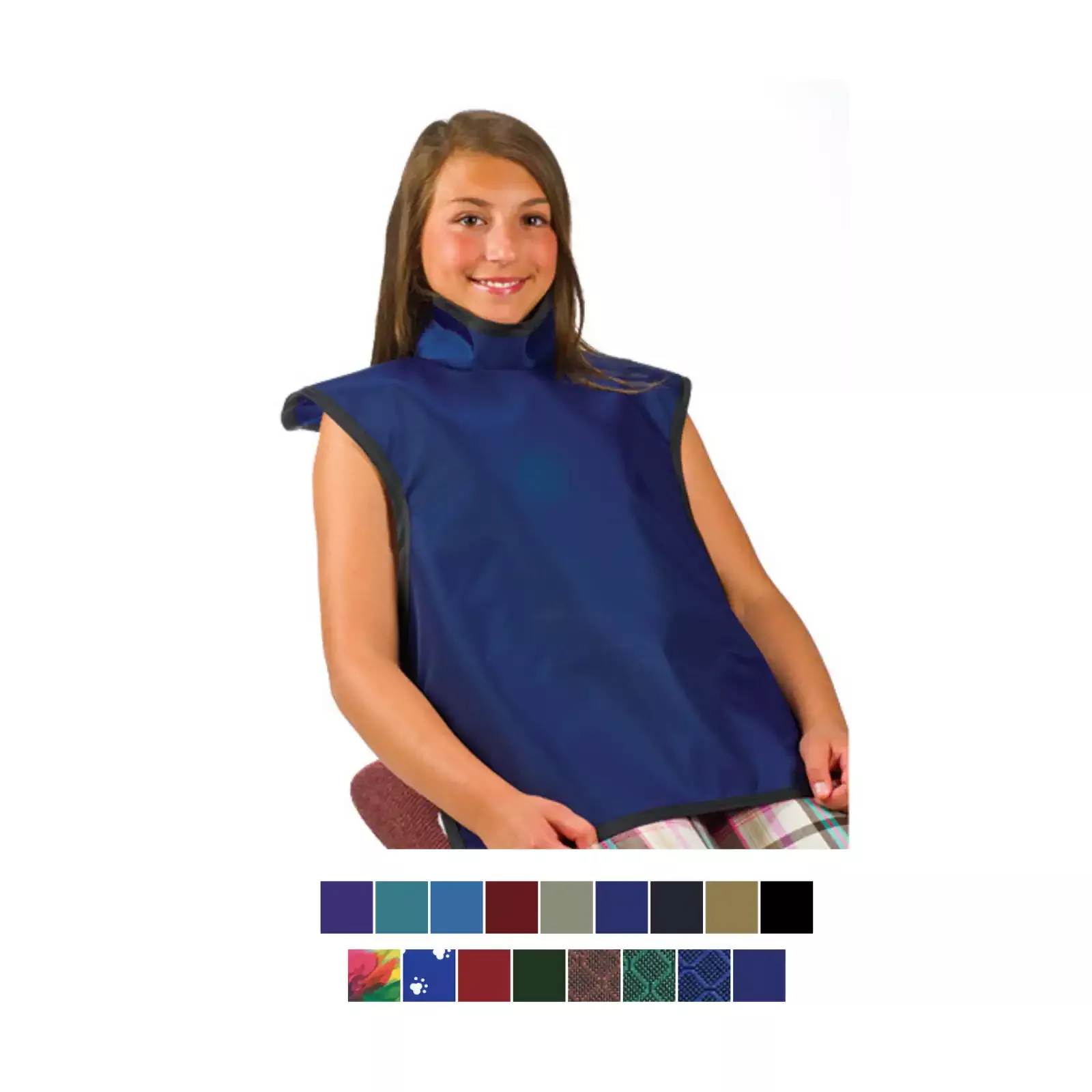 X-Ray Apron LF Child w/Collar Navy-Blue
