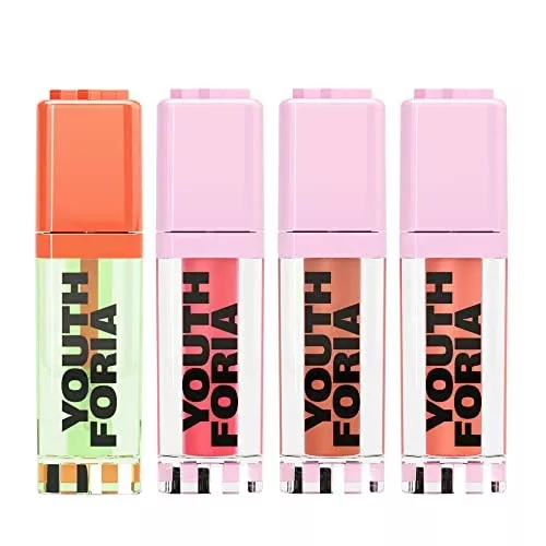 Youthforia BYO Blush 4-Pack - Color-Changing & Tinted Hydrating Blush Oils, Vegan - 4x15ml