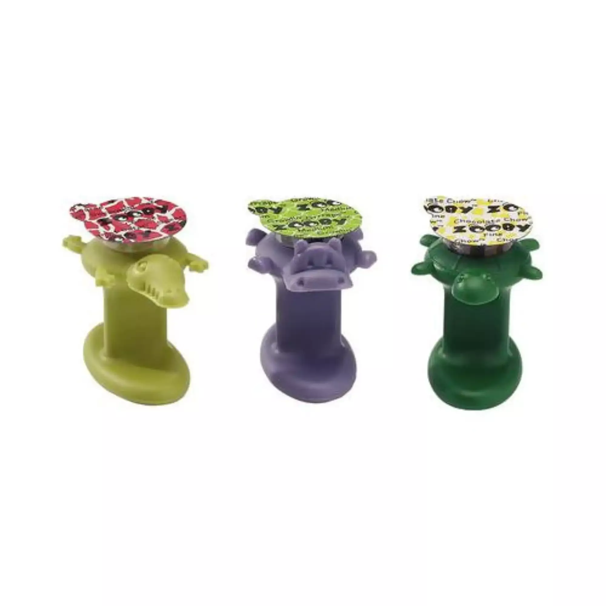 Zooby Prophy Paste Cup Grippers 3/Pk. Includes 1 Hippo, 1 Alligator and 1